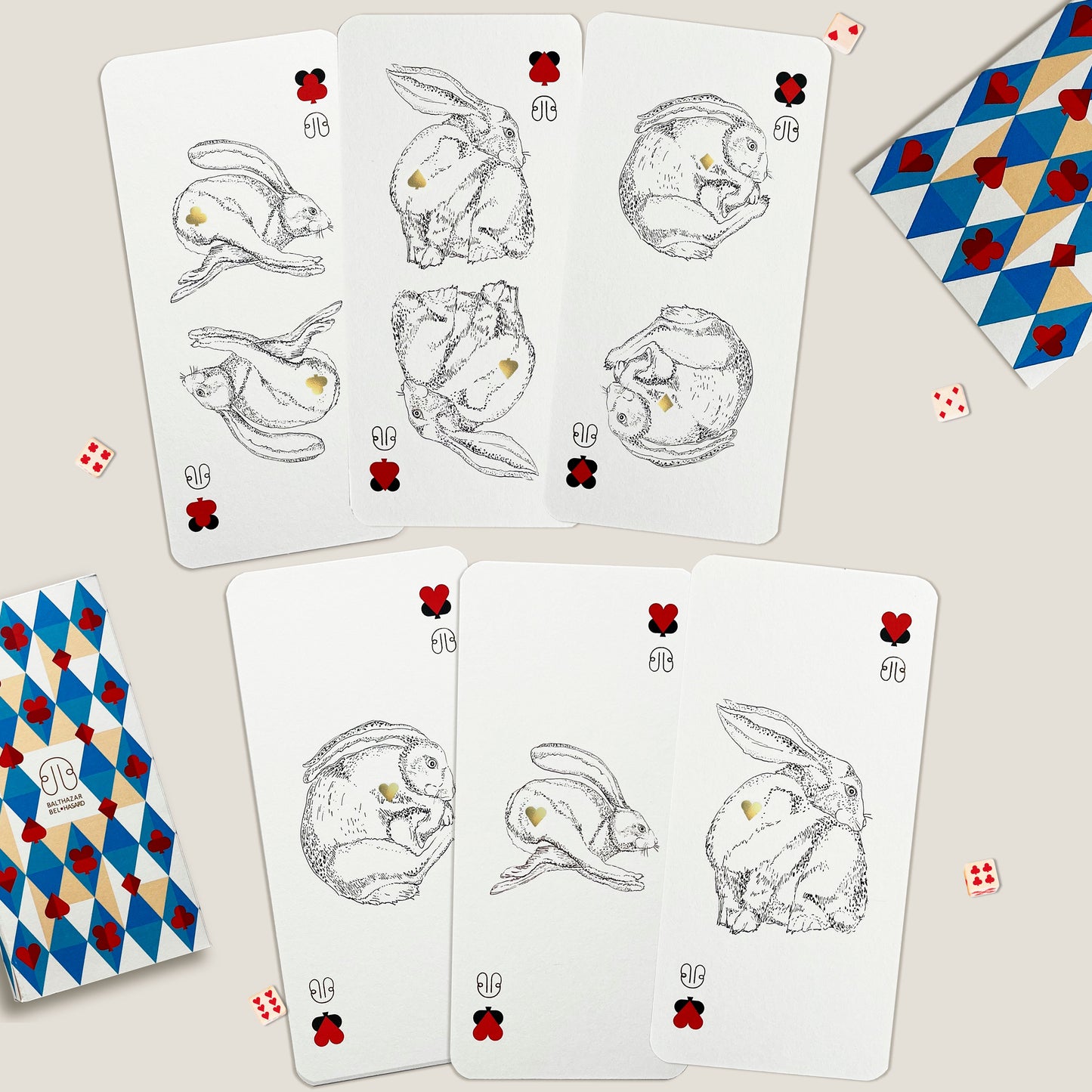 CARTE LAPIN-TOTEM pack x3 x6 BALTHAZAR BEL HASARD