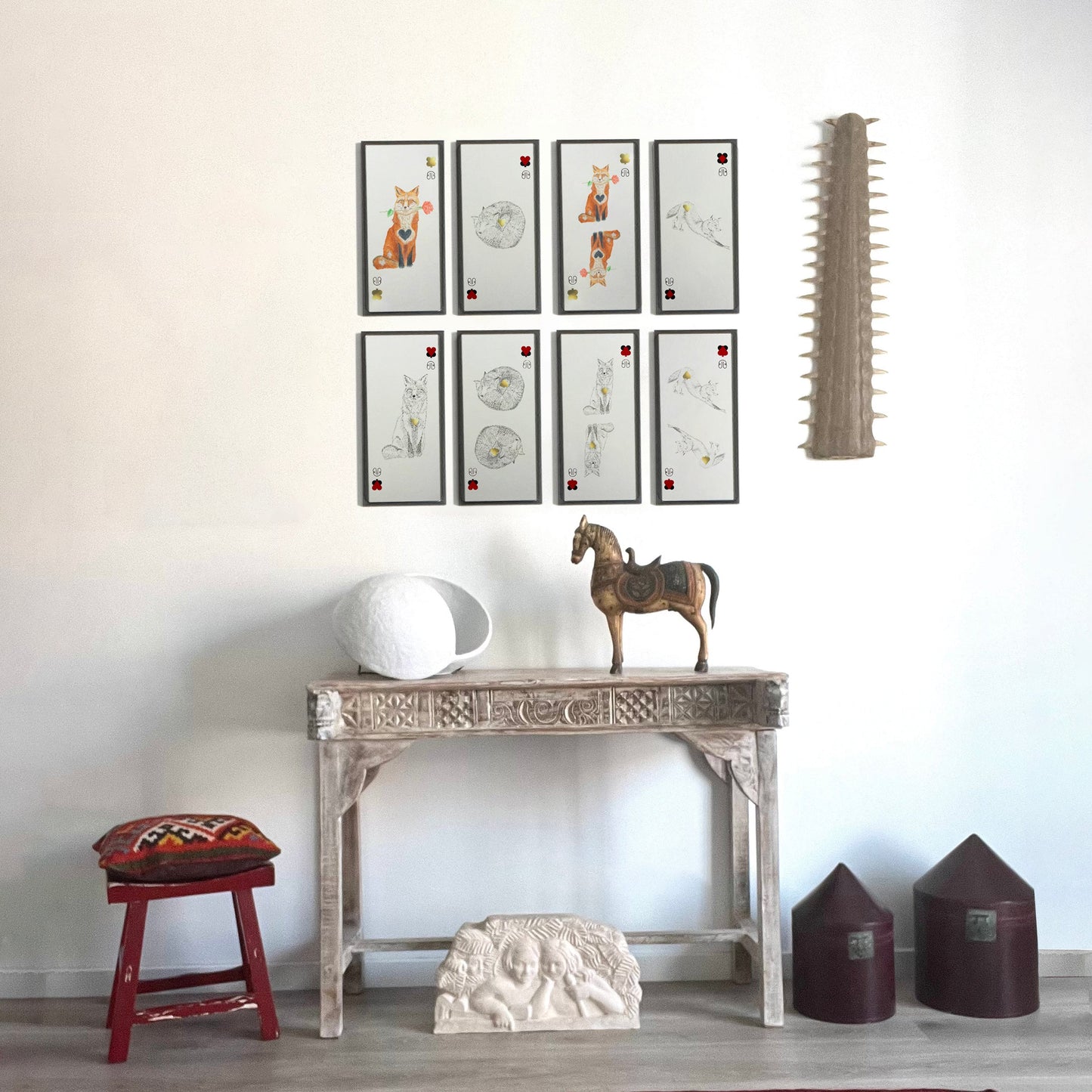 CARTE RENARD-TOTEM   carte unitaire Balthazar Bel Hasard