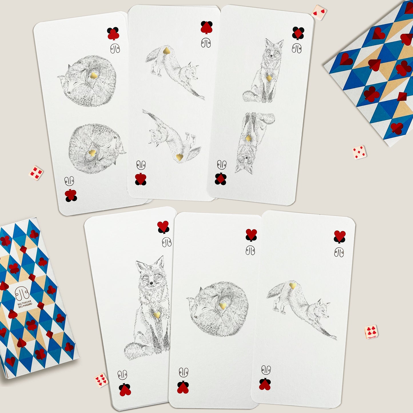 CARTE RENARD-TOTEM paquet x3 x6 BALTHAZAR BEL HASARD