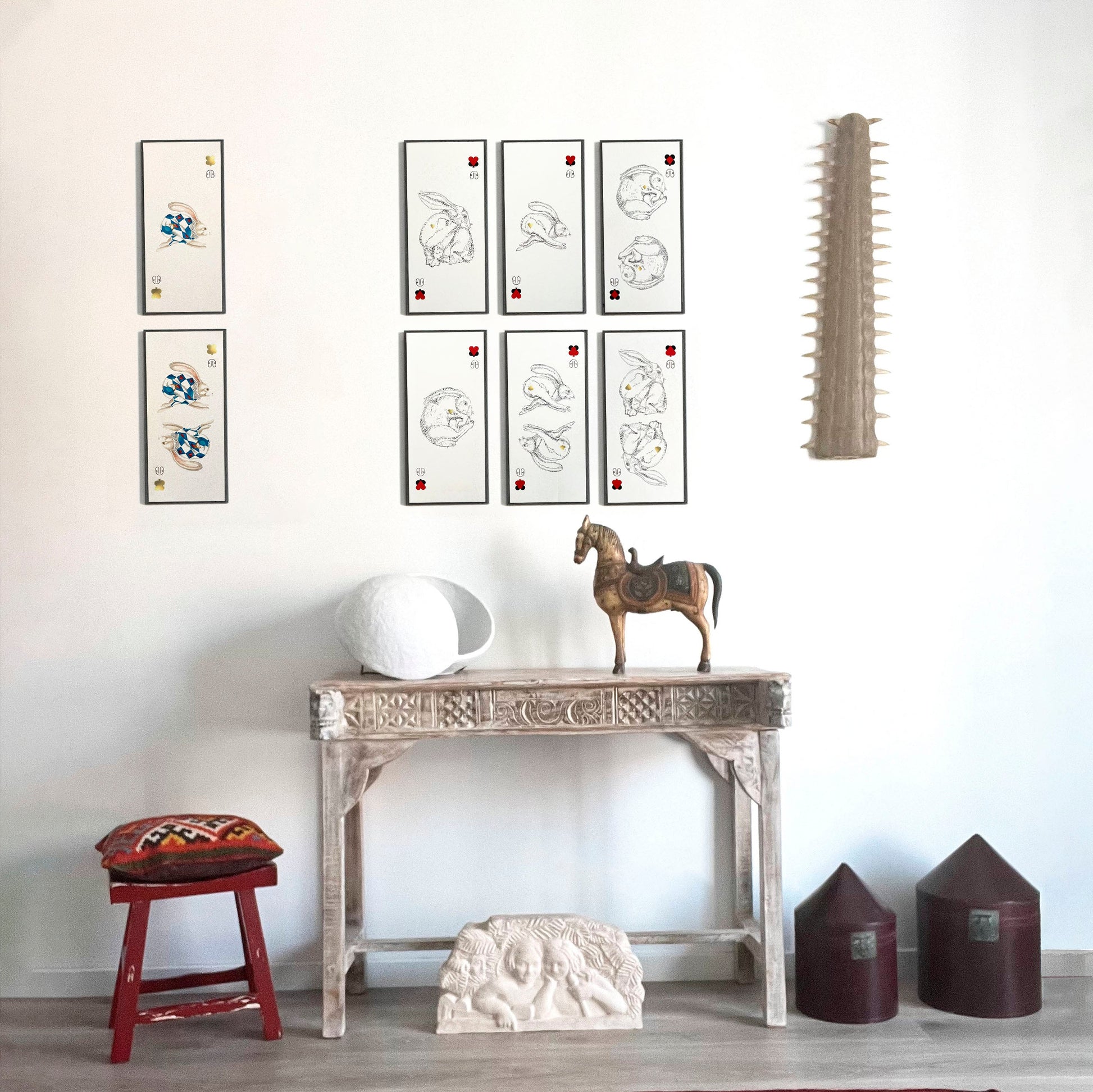 CARTE LAPIN-TOTEM   pack x3 x6 BALTHAZAR BEL HASARD